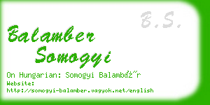 balamber somogyi business card